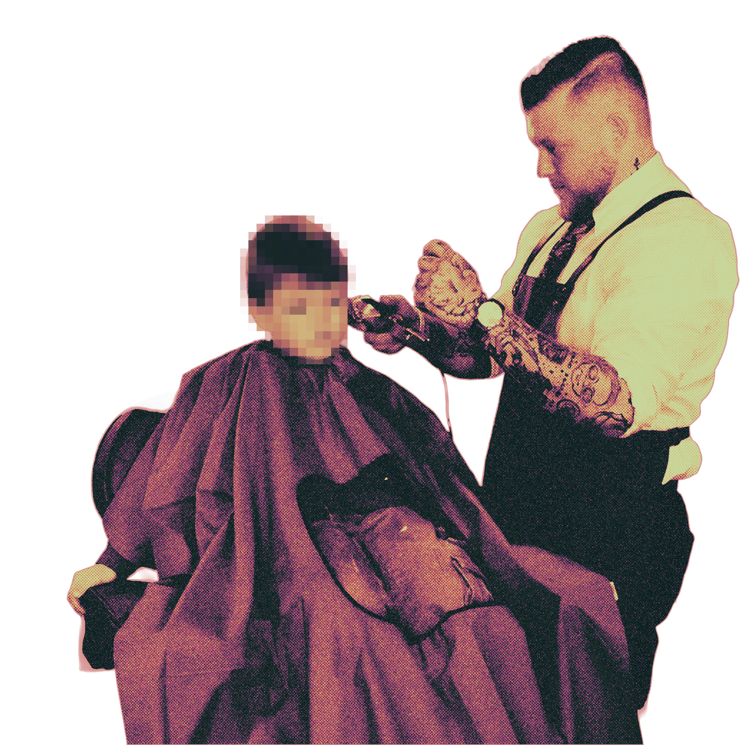 Ron Lovins barber at work